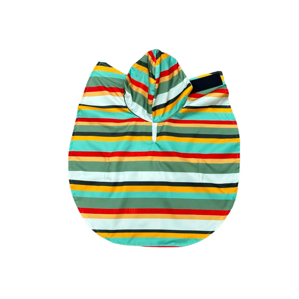 Stripe Printed Cape Style Dog Raincoat